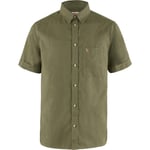 Fjällräven Mens Övik Travel Shirt S/S (Blå (DARK NAVY-PATINA GREEN/555-614) Small)