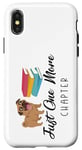 Coque pour iPhone X/XS Drôle Reading Bookworm Just One More Chapter Dog Lover