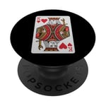 King Of Hearts Valentines Day Cool V-Day Couple Matching PopSockets Adhesive PopGrip