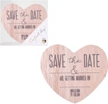 Perfect Day Pack of 8 Wooden Heart Wedding 'Save the Date' Magnets