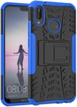 Coque Huawei P20 Lite Double Couche Antichoc Protection Avec Support Pour Huawei P20 Lite(Bleu)(Q651)