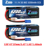 2x Zeee 5200mAh 11.1V 3S LiPo Battery EC5 80C Hardcase for RC Car Boat UAV Drone