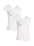 Bshirt Organic Cotton Blend Lift The Flap Breastfeeding Materntiy T-Shirt, Pack of 2