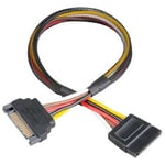 30cm Akasa AK-CBPW04-30 15-pin SATA Power Extension Cable, Male to Female, Black