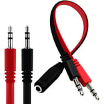 3.5Mm Female To Dual Male Headphone Mic Y Splitter Aux Cable Part