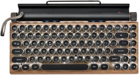 Green axis mechanical keyboard-typewriter shape, retro design; built-in battery