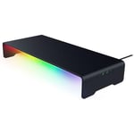 Razer Monitor Stand Chroma - Support de Moniteur en Aluminium avec hub USB-C à 4 Voies avec Chroma RGB (50cm x 21cm x 7.85cm, Construction Robuste, capacité de Charge de 20 kg) Noir