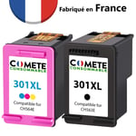 COMETE, Fabriqué en France - 301XL - Cartouches d'encre Compatibles avec HP 301 XL - pour Cartouche HP 301 (Noir + Couleur)