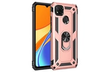 Magunivers Coque et étui téléphone mobile en tpu combo antichoc avec support de bague or rose pour votre xiaomi redmi 9c