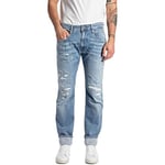 REPLAY Men's Anbass Aged Jeans, Light Blue, 36 W/32 L