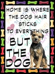 Shawprint Border Terrier Dog Fridge Magnet 100mm x 75mm HOME IS WHERE THE DOG HAIR STICKS TO EVERYTHING BUT THE DOG Novelty Gift