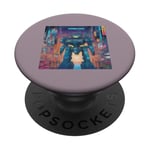 Cyberpunk Anime Nerd Robot Futuriste Ville Hommes Femmes PopSockets PopGrip Adhésif