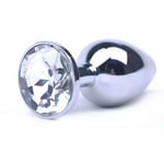 Clear Crystal Anal Gem Stone Metal Large Jewel Butt Plug Silver Cute Bling Toy