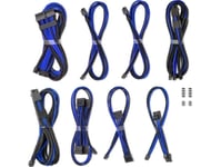 Cablemod C-Series Pro Modmesh Sleeved 12V-2X6 12Vhpwr Dual Stealthsense Cable Kit For Corsair Rmi, Rmx (Juodas Label) - Juodas/Blau