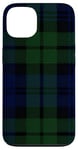 Coque pour iPhone 13 Plaid écossais vert noir