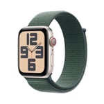 Apple Watch SE GPS + Cellular 40mm Starlight Aluminium Case with Lake Green Sport Loop MXGH3ET/A