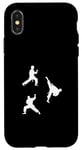 Coque pour iPhone X/XS Silhouettes de combattant de taekwondo Silhouette Taekwondo