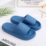 Lätta tofflor Comfort Casual tofflor med öppen tå plattform strandsandaler Blue 40-41