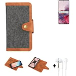 Mobile phone case + headphones for Samsung Galaxy S20 5G Exynos Bookstyle dark g