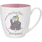 GRUSS & CO 45488 Anti Stress Tasse pour Bureau Queens, 45 cl, Cadeau, New Bone China, Rose, 9,5 cm