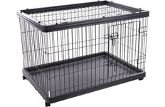 FLAMINGO - Dogkennel on Wheels Pasy - Black - 97,5 x 66.5 x 69cm