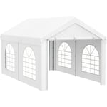 Outsunny - Tente de reception, tonnelle, barnum 5 x 3 m avec 4 grandes fenêtres 2 portes 15m² parois latérales amovibles pour fête, mariage, évenement