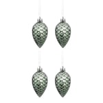 Lot de 4 Sujets de Noël "Pommes de Pin" 7cm Vert