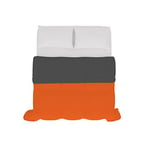 Italian Bed Linen SOGNI E CAPRICCI Two-Tone Summer Duvet, Orange/Dark Grey 250 x 200 cm