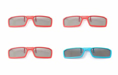 3 Pairs of Clip On 3D Glasses Red Blue Polorised For LG Tv Cinema RealD