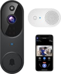 Guggre 1080p Wireless Video Doorbell + Indoor Ring Chime, Enhanced Security with