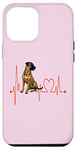 Coque pour iPhone 12 Pro Max Black Mouth Cur Dog Heartbeat ECG Mes chiens sont mon cardio