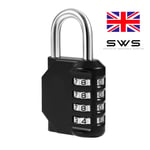 4 Digit Combination Padlock Heavy Duty Outdoor Lock UK Gym Travel Luggage Locker