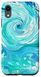 iPhone XR Swirl Blue Color Illustration Pattern Abstract Art Case