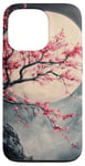 Coque pour iPhone 13 Pro Sakura Arbre pleine lune Fleurs de cerisier amoureux de la nature