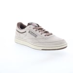 Reebok Club C 85 Vintage Mens Beige Suede Lace Up Lifestyle Trainers Shoes