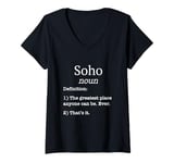 Womens Soho Souvenir / Proud New Yorker / Funny Fake Definition! V-Neck T-Shirt