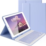 Étui Avec Clavier Pour Ipad De 25,9 Et 26,7 Cm, Clavier Sans Fil Pour Ipad De 25,9 Et 10,5"" (9e 2021/8e 2020/7e Génération 2019, Ipad Pro 2017), Clavier Et Porte-Crayon Amovibles, Violet