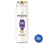 3x Pantene 3In1 Shampooing 225 Ml. Corps Et Volume