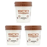 3x ECO Style Professional Styling Gel Coconut Oil Max Hold Alcohol Free 8oz