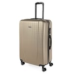 ITACA - Rigid Suitcase Medium Size - ABS Medium Suitcase 65cm Hard Shell Suitcase - Lightweight 20kg Suitcase with TSA Combination Lock - Lightweight and Resistant Travel Medium Size Suitca, Champagne