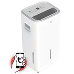 SANEO - Déshumidificateur d'air connecté - WiFi (App Android / iOs) - Extraction 30L/jr - 40m2 ? Pompe de relevage (3m) - Purificateur d'air - Séchage du linge - Vidange continu - Silencieux - Blanc