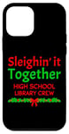 Coque pour iPhone 12 mini Équipe de bibliothèque de lycée de bibliothécaire de Noël rétro drôle