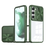 Dqtaoly Coque Transparente pour Samsung Galaxy S23 Plus Case avec Lentille Coulissante Caméra Protection Étui, Antichoc Silicone TPU + PC Dur Housse pour Samsung Galaxy S23 Plus(Vert)