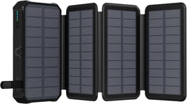 Portable Charger Solar Power Bank: 20000mAh USB C Input & Output Battery Pack