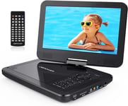 12" Portable DVD Player with 10" Swivel Screen Car Built-In 5 Hours Rechargeable