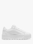 PUMA Karmen Leather Platform Trainers, Puma White