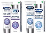 2 x Boxes Oral-B 3D Whitening Restore. 1 x Diamond Clean & 1 x Power Fresh. 75ml