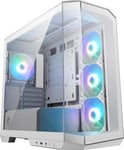 Mag Pano M100R Pz White Boîtier Pc Micro-Atx, 4 X Ventilateurs Argb 120 Mm (3 À Pâles Inversées), Hub De Contrôle Argb, Support Pour Carte Graphique, Filtres À Poussière, Usb Type-C (20 Gb/S)