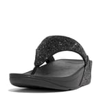 Fitflop Women's Lulu Glitter Toe Post Flip-Flop, Black, 5.5 UK