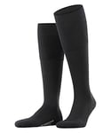 FALKE Men's Airport Plus M KH Wool Cotton Long Plain 1 Pair Knee-High Socks, Black (Black 3000), 10-11